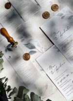 Minimalistic Elegant Leaf Wedding Invitation