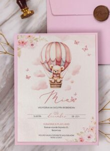 1 Baby Girl Pink Rose Blush Wedding Invitation