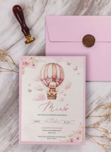 2 Baby Girl Pink Rose Blush Wedding Invitation