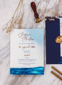 2 Blue Sea Watercolor Invitation