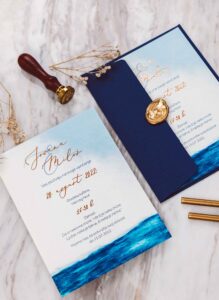 3 Blue Sea Watercolor Invitation