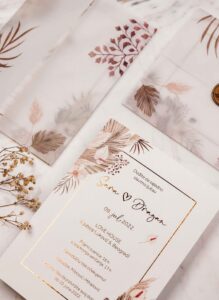 4 Beige Pampas Wedding Invitation