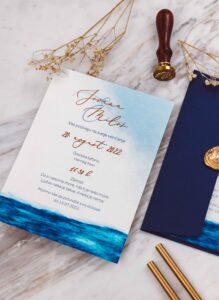 4 Blue Sea Watercolor Invitation