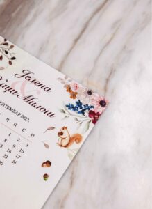 4 Early Autumn Flower Wedding Invitation