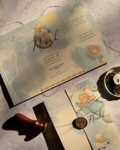 4 Mali Princ Baby Boy Invitation