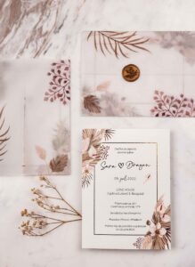 6 Beige Pampas Wedding Invitation